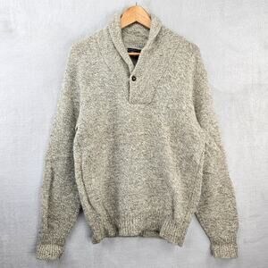 Vintage Mervyn’s Men’s Collection Wool Knot Shawl Collar Sweater Sz Medium Beige